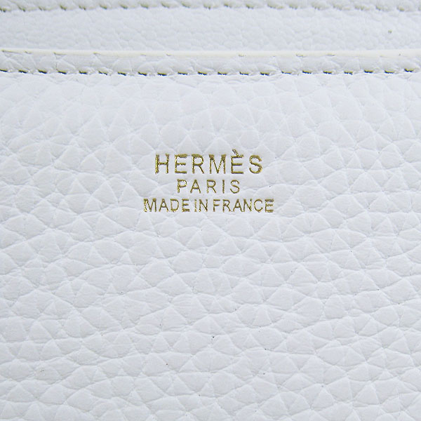 7A Hermes Constance Togo Leather Single Bag White Gold Hardware H020